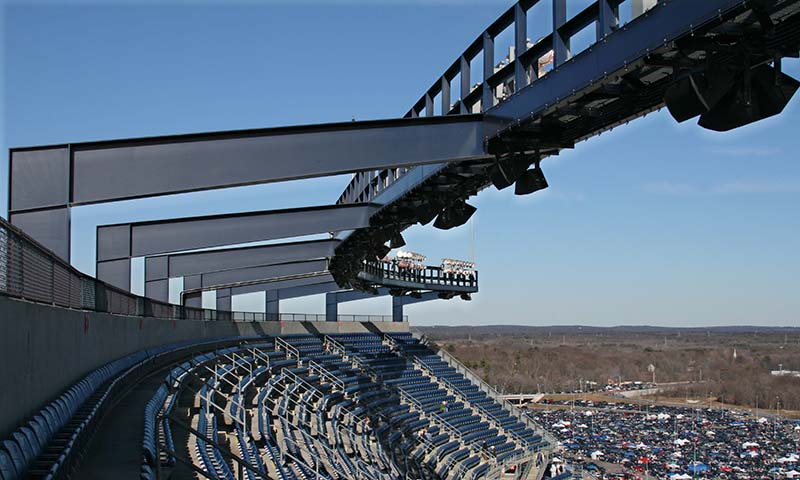 This is a photo of seats in Gillette stadium; it is used as a representative photo of something in Foxboro in this foxboro weed delivery section